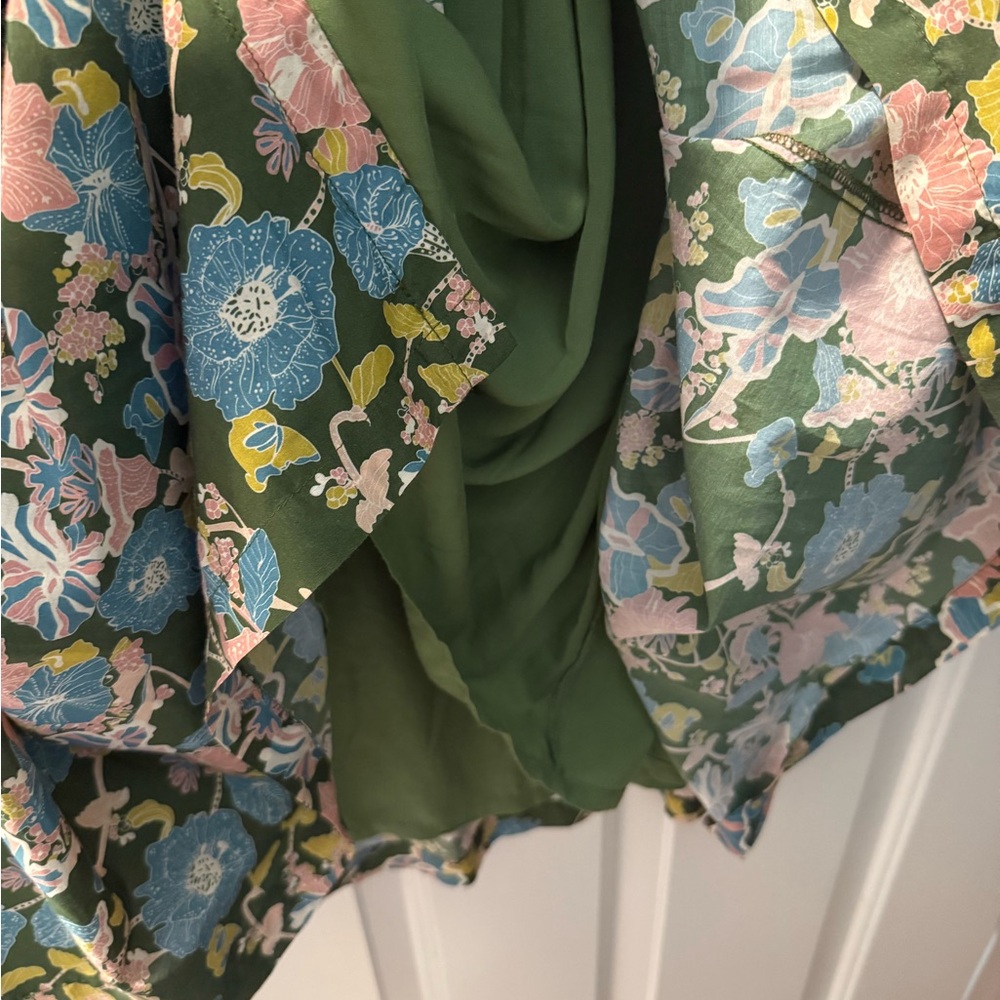 Trovata California Birds of Paradise Brand XL silk Floral Long Sleeve Dress maxi - Picture 12 of 16